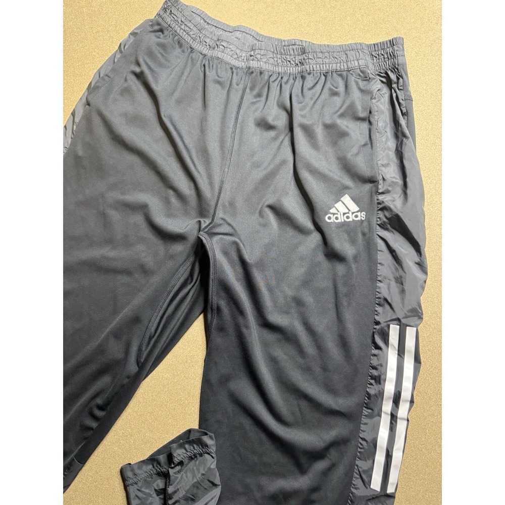 adidas Aeroready Athletic Pants Men's Black Gym Running Outdoors L Zip Cuffs